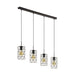 Pendant 4 Bulb Ceiling Light Colour Dark Brown Open Wire Shades Bulb E27 4x60W Loops