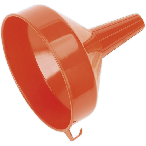 185mm Medium Funnel with Fixed Spout - Side Hanging Hook - Oil & Fuel Resistant Loops
