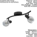 Flush Ceiling Light Black Shade Black Transparent Glass Vaporized Bulb E14 2x28W Loops