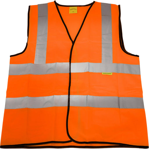 XL Orange Hi Vis Waistcoat – Work Site Road Builder Contractor – Safety Wear Loops