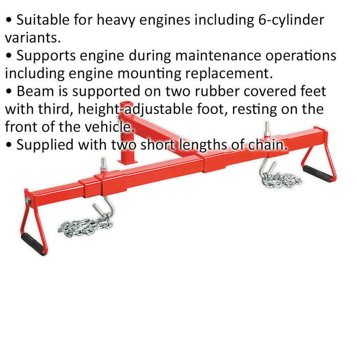 Heavy Duty Engine Support Beam - 600kg Weight Limit - Engine Maintenance Loops