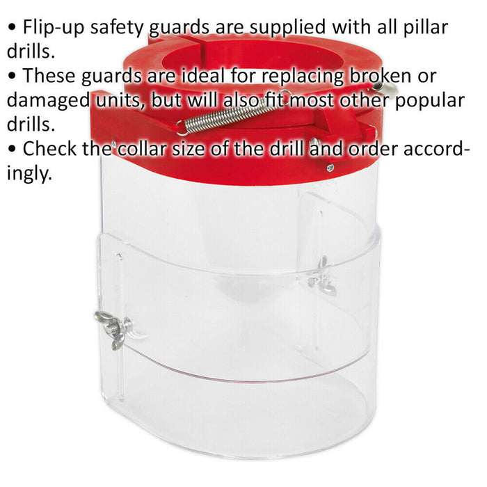 Drill Press Safety Guard - 85mm Collar - Pillar Drill Protective Guard Loops