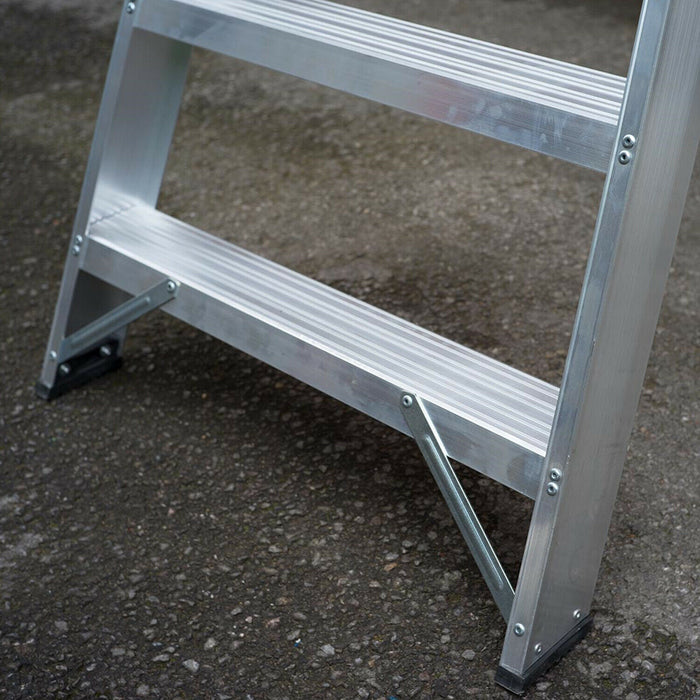 1m Aluminium Swingback Step Ladders 5 Tread Professional Lightweight Steps Loops