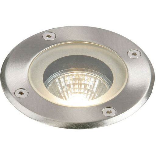 IP65 Outdoor LED Ground Light GU10 Bulb Round Steel Flush Walk Over Floor Lamp Loops