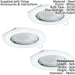 2 PACK 3 PACK Flush / Recessed Ceiling Downlight White Steel 3x 3W GU10 Loops