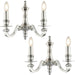 2 PACK Dimmable Twin Wall Light Polished Aluminium Candelabra Style Modern Lamp Loops