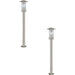 2 PACK IP44 Outdoor Bollard Light Stainless Steel 1000mm 60W E27 Driveway Post Loops