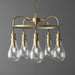 Ceiling Pendant Light - Antique Brass Plate & Clear Glass - 5 x 6W LED E14 Loops