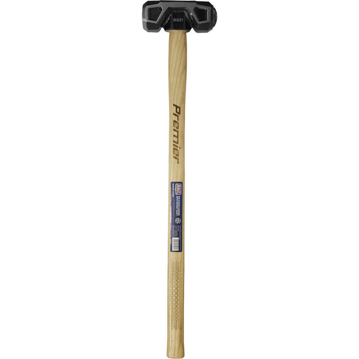8lb Hardened Sledge Hammer - Hickory Wooden Shaft - Drop Forged Carbon Steel Loops
