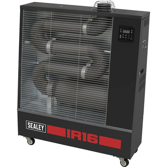 16 kW Industrial Infrared Diesel Heater - 50L Fuel Tank - Overheat Protection Loops