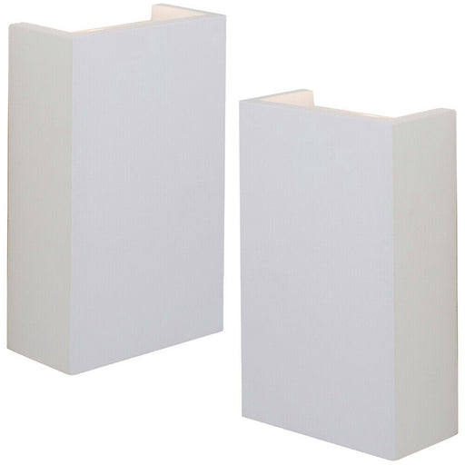 2 PACK LED Twin Wall Light Warm White Primed White (ready to paint) Down Lamp Loops