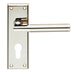 4x Round Bar Section Lever on Euro Lock Backplate 150 x 50mm Dual Nickel Loops