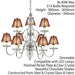 Flemish Ceiling Pendant Chandelier Polished Nickel & Brown Shades 5 Lamp Light Loops