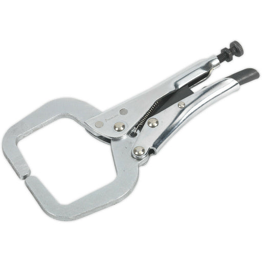 165mm Locking C-Clamp Pliers - 45mm Capacity Jaws - One-Handed Operation Loops
