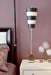 Table Lamp Silver Leaf Ball Feet Taupe & Black Striped Base & Shade LED E27 60W Loops