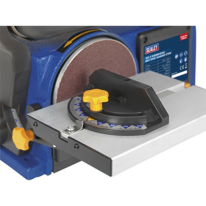 Portable Table Mounted Disc / Belt Sander - 370W 230V - 915 x 100mm & 150mm Loops