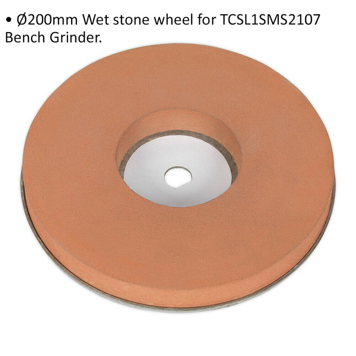 200mm Wet Stone Wheel - 20mm Bore - Suitable for ys08980 Bench Grinder Loops