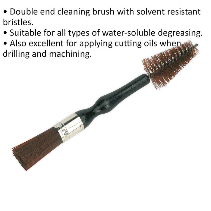 Double Ended Parts Cleaning Brush - Solvent Resistant Bristles - Degreasing Loops