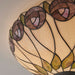 Tiffany Glass Semi Flush Ceiling Light Rose & Cream Inverted Round Shade i00048 Loops