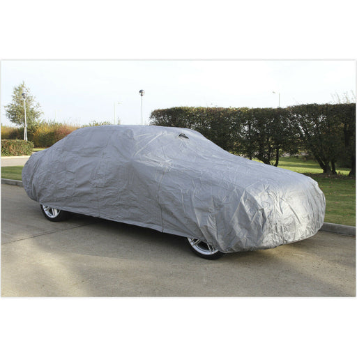 Double Layer Vehicle Cover - 4060 x 1650 x 1220mm - Side Opening Zips - Medium Loops