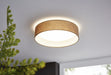 Flush Ceiling Light Colour White Shade Taupe Fabric Bulb LED 11W Included Loops