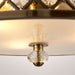 Flush Ceiling Mounted Light Antique Brass & Crystal Lamp Bulb Holder Round Shade Loops