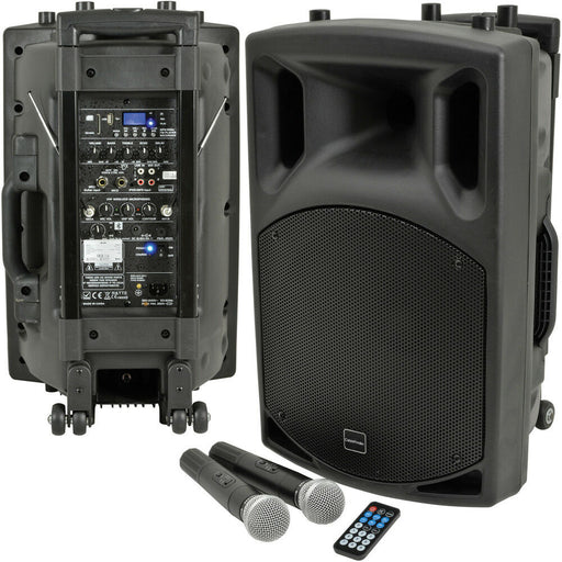 250W 15" Outdoor Portable PA System Bluetooth Karaoke Speaker Wireless Battery