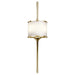 IP44 Twin Wall Light White Glass Shade Polished Brass LED G9 3.5W Loops