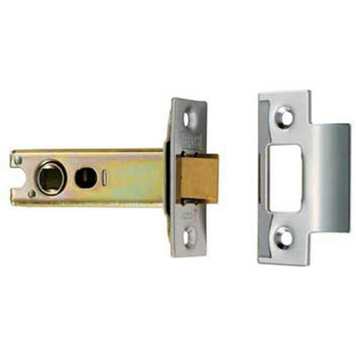 76mm Heavy Sprung Tubular Latch Square Electro Brassed/Satin Stainless Steel Loops