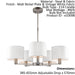 Ceiling Pendant Light Matt Nickel Plate & Vintage White Fabric 5 x 40W E14 Loops