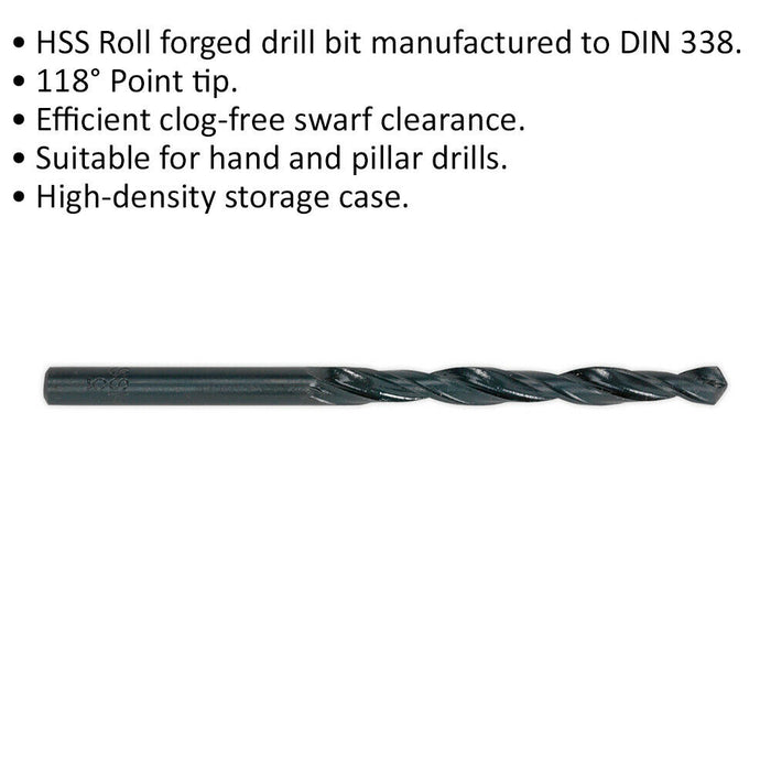 5 PACK 10.5mm Roll Forged HSS Drill Bit - Suitable for Hand and Pillar Drills Loops