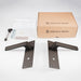 PAIR Straight Square Handle on Bathroom Backplate 150 x 50mm Matt Bronze Loops