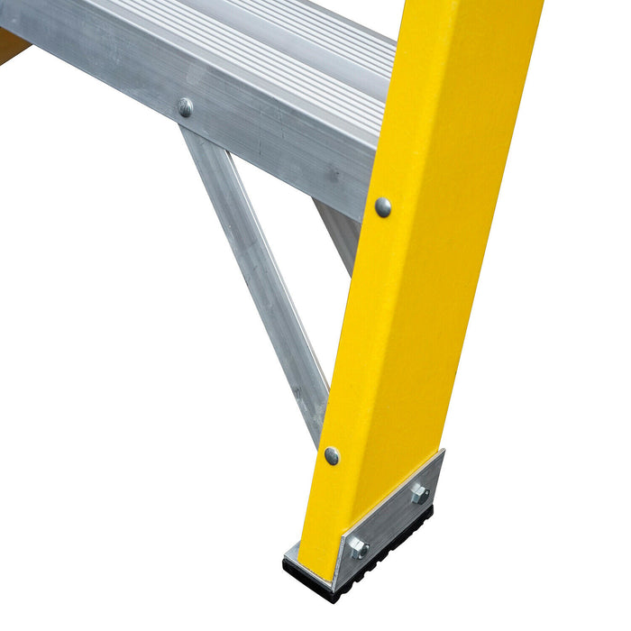 1.1m FIBREGLASS Swingback Step Ladders 6 Tread Professional Lightweight Steps Loops