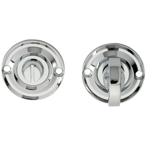 Small Bathroom Thumbturn Lock And Release Handle 67mm Spindle Polished Chrome Loops
