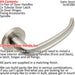 Door Handle & Latch Pack Satin Steel Slim Curved Lever Screwless Round Rose Loops