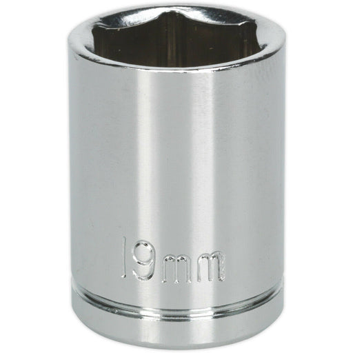 19mm Chrome Plated Drive Socket - 1/2" Square Drive - High Grade Carbon Steel Loops