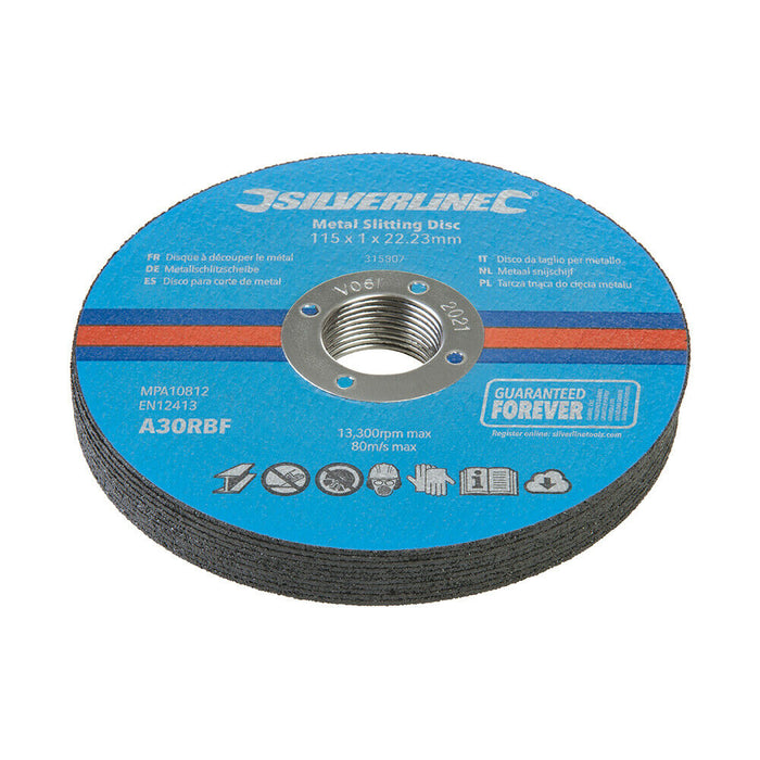 10 PACK 115mm x 1mm Flat Metal Cutting Angle Grinder Discs Aluminium Oxide Blade Loops