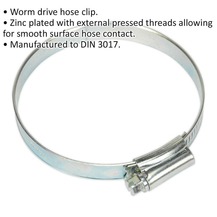 30 PACK Zinc Plated Hose Clip - 64 to 76mm Diameter - External Pressed Threads Loops