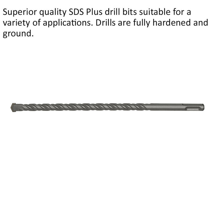 14 x 260mm SDS Plus Drill Bit - Fully Hardened & Ground - Smooth Drilling Loops