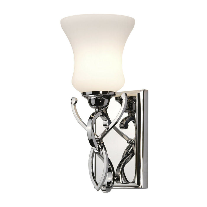 IP44 Wall Light Forged Scroll Design Etched Glass Polished Chrome LED G9 3.5W Loops