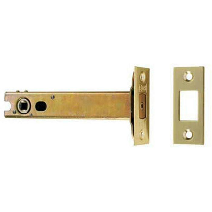 104mm Tubular BS Deadbolt with 5mm Follower Electro Brassed & Stainless Steel Loops