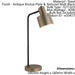 Table Lamp Antique Bronze & Textured Matt Black 40W E27 Bedside Light Loops