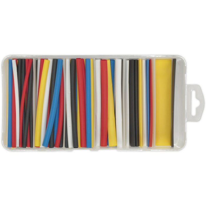95 Piece Mixed Colour Heat Shrink Tubing Assortment - 100mm Length - Thin Walled Loops