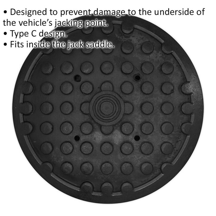 Safety Rubber Jack Pad - Type C Design - 108mm Circle - Fits Over Jack Saddle Loops