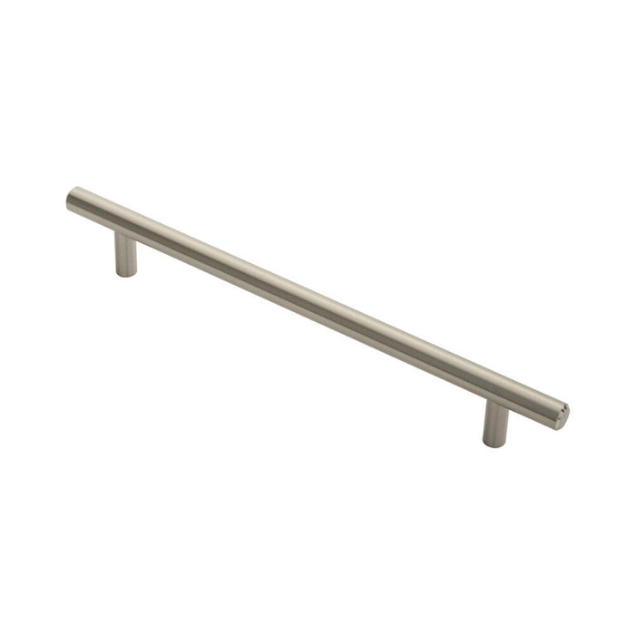 2x Round T Bar Cabinet Pull Handle 252 x 12mm 192mm Fixing Centres Satin Nickel Loops