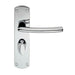 Curved Bar Lever on Bathroom Backplate Door Handle 170 x 42mm Polished Chrome Loops
