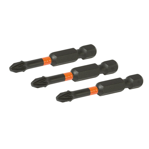 3 Pack S2 Steel High Torque Impact Bits PH2 Philips 50mm Power Drill & Drivers Loops