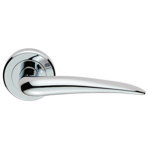 PAIR Straight Tapered Handle on Round Rose Concealed Fix Polished Chrome Loops
