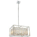 Hanging Ceiling Pendant Light Chrome & Crystal Gorgeous Modern Large Box Shade Loops
