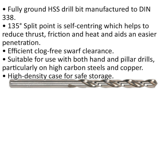 10 PACK 1 x 35mm Fully Ground HSS Drill Bit - High Speed Clog Free Drill Bit Loops